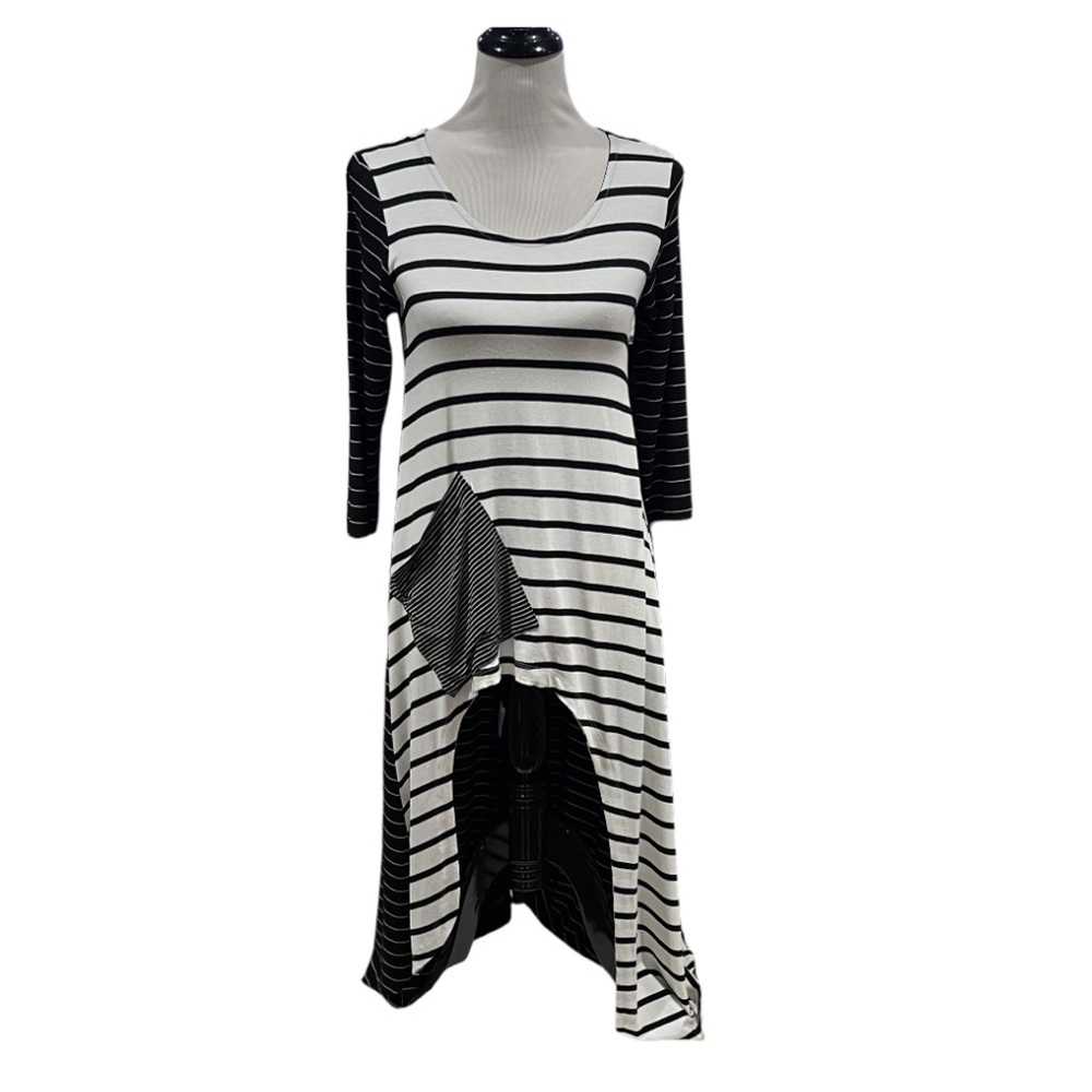 Alembika COMPOsition Dots and Stripes Tunic Top Size S NWT